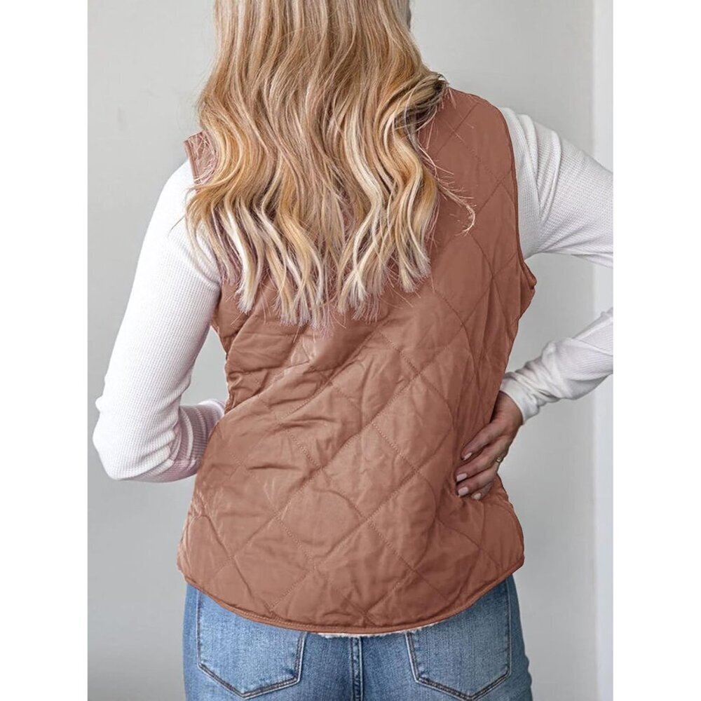 Womens Reversible Quilted Sherpa Fleece Sports Vest Large Lightweight - Picture 3 of 5